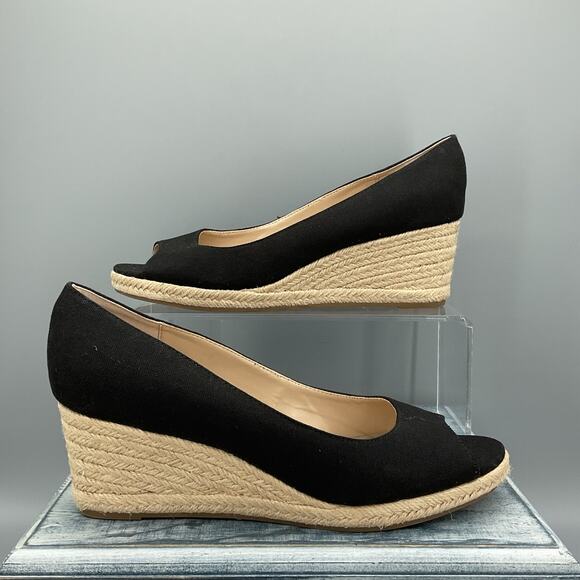 Bandolonio Shoes - NEW Bandolino Women’s Espadrille Wedge Pumps Black Size 10M